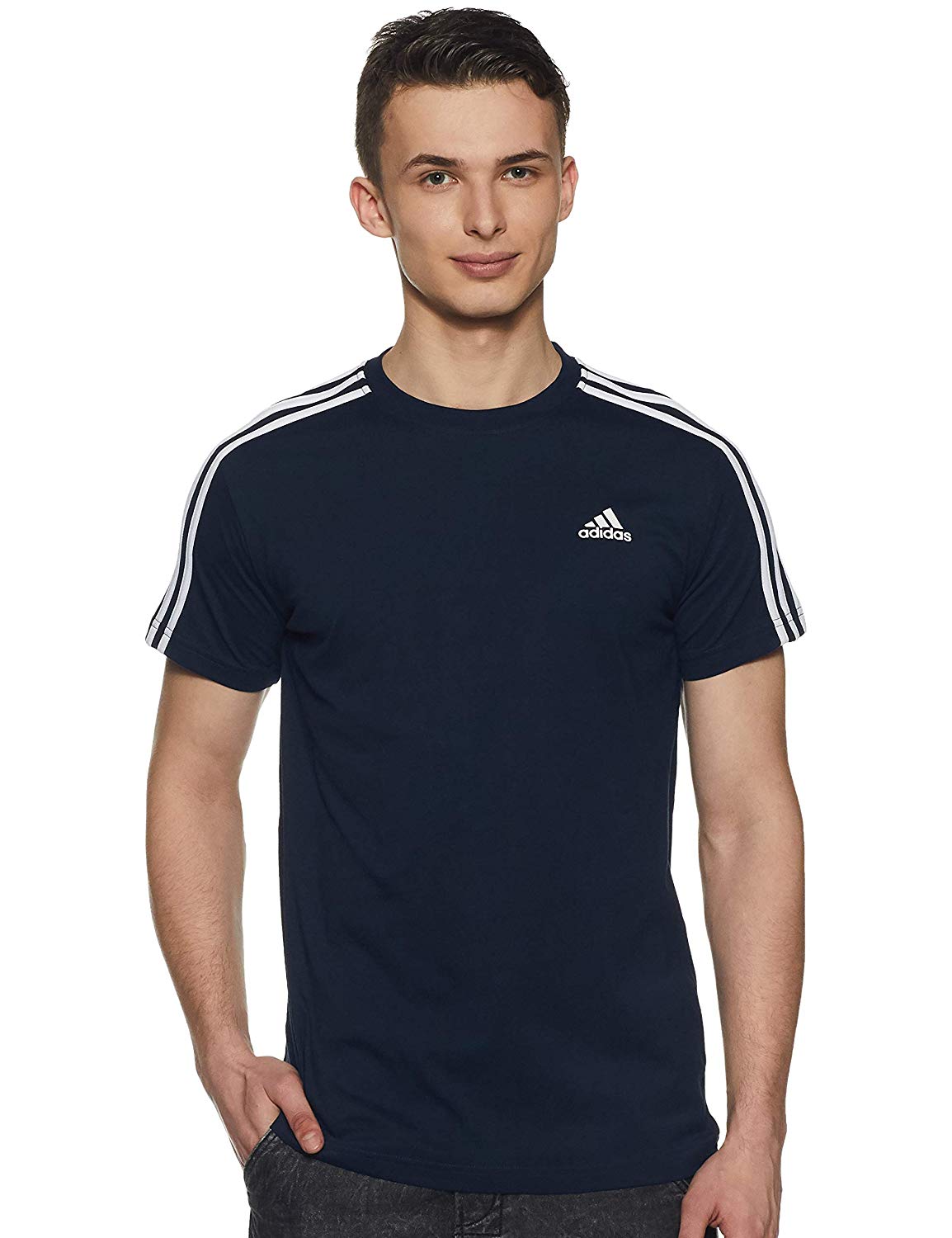 Adidas Men's Plain Regular Fit T-Shirt 
